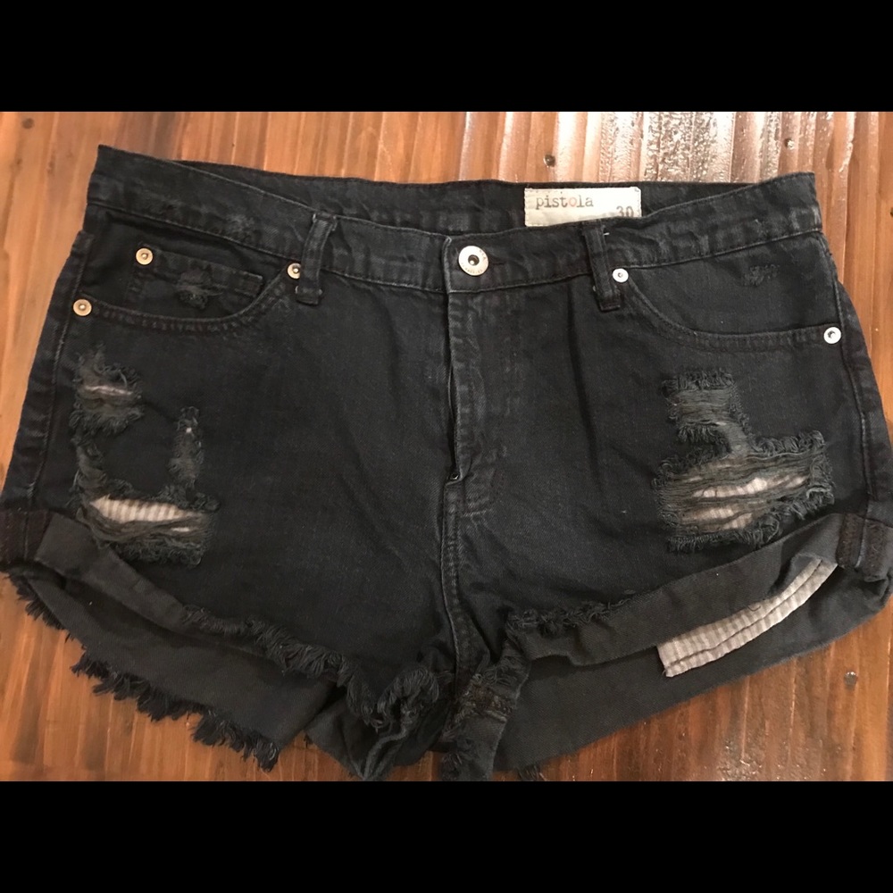 Pistola distressed denim shorts